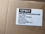 Topway 600W Macerator Pump, Sewerage Sump With 3 Water Inlets For. Fixed Price $71.91.