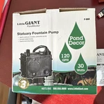 Little Giant Pondworks P-aaa-wg Fountain Pump 120 Gph 30W Submersible. Fixed Price $59.00.