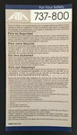 2001 American Trans Boeing 737-800 Safety Card Airways Ata Airlines. Fixed Price $19.99.