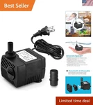Ultra Quiet 5W Submersible Fountain Pump For Aquariums & Indoor Water Features. Fixed Price $15.99.