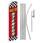 Auto Stereos Swooper Flutter Feather Advertising Flag Kit Car Sound System Red. Fixed Price $69.99.