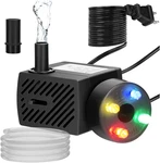 Datoo Mini Submersible Fountain Water Pump With Led Light 95GPH 5W Small Ultra Q. Fixed Price $21.99.