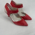 Franco Sarto Heels Coral Pink Suede Elastic Strap Pointed Pumps Shoes Sz 8 Read. Fixed Price $42.30.