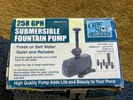 New 258 Gph Submersible Fountain PUMP/6.4' LIFT/19' Cord. Fixed Price $30.00.