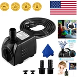 400GPH Submersible Fountain Pump For Aquariums And Ponds, Quiet 25W Outdoor. Fixed Price $33.99.