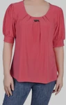 Ny Collection Women Pink Coral Short-sleeve Balloon-sleeve Top Petite Size Pxl. Fixed Price $15.29.