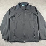 Columbia Softshell Jacket Mens Small Black Ascender Full Zip Fleece Lined WM6044. Fixed Price $25.00.