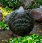 Aquascape Stacked Slate Sphere 18 Inch Fountain, Gray 78358. Fixed Price $271.99.
