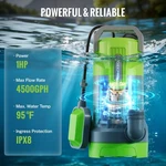 Workpro 1HP 4500 Gph Submersible Sump Pump With Automatic Float Switch For Pond. Fixed Price $99.99.