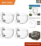 Elegant Glass Aquatic Plant Cups - Suction For Freshwater & Saltwater Tanks. Fixed Price $31.99.