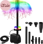 15W 800L/H Submersible Fountain Pump With Led Lights, Adjustable Quiet Water. Fixed Price $55.43.