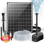 Poposoap 30W Solar Fountain Pump 430GPH Pond Water Feature 6.6FT Pipe. Fixed Price $166.99.