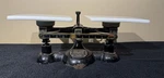 Antique Ohaus Two Beam Balance Scale W/ Milk Glass Platforms Capacity 2 Kilo. Fixed Price $29.99.