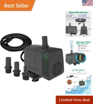 Submersible Pump 880GPH 3500L/H 60W Ultra Quiet With Over Heating Protection .... Fixed Price $86.31.