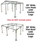 20' Wide Low Peak Flat Roof Canopy Fittings Kits, Diy Greenhouse & Carport. Fixed Price $434.87.