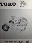 Toro Power Handle Walk Behind Pump Implement 40516 Owner & Parts Manual 1956. Fixed Price $56.99.