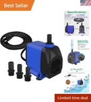 Submersible Pump 1056GPH 4000L/H 85W Ultra Quiet With Over Heating Protection.... Fixed Price $99.91.