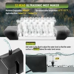 Dyna-living Mist Maker Ultrasonic 12 Head Fog Atomizer Pond. Fixed Price $76.99.