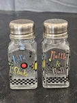 Westland Lets Rattle & Roll Salt Pepper Shakers Glass Square. Fixed Price $15.00.