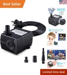 300L/H Submersible Water Pump With Adjustable Flow - Ideal For Aquariums & Ponds. Fixed Price $15.99.