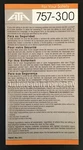 2001 American Trans Boeing 757-300 Safety Card Airways Ata Airlines. Fixed Price $29.99.
