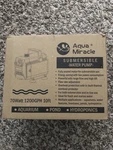 Aqua Miracle Submersible Water Pump 1200GPH 70 Watt 10FT. Fixed Price $45.00.