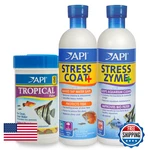 Api Aquarium Water Treatment Trop. Fish Food Stress Coat 16 Oz Zyme. Fixed Price $57.44.
