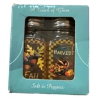 Westland Giftware Harvest Fall Salt Pepper Shakers Glass Acorn Leaves Gourds. Fixed Price $11.43.