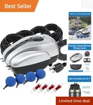 Super Silent Pond Aeration System With 4-OUTLETS Durable & Adjustable Flow. Fixed Price $104.99.