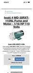 Iwaki MD-30RXT 115V Magnetic Drive Water Pump Green. Fixed Price $349.00.