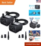 Fountain Pump, 2 Packs 80GPH(4W 300L/H) Submersible Water Durable Outdoor. Fixed Price $24.02.