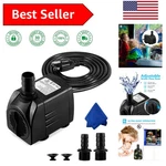 Ultra-quiet 400GPH Submersible Pump Perfect For Aquariums And Hydroponics. Fixed Price $34.19.