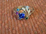 14K Plumb Gold Multi Gemstones Sz 7 Ring 3.6 Grams Handmade. Fixed Price $265.00.