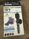 Pulaco Aquarium Heater PL-168 25WATT Preset Temperature 78 Degrees F New. Fixed Price $25.00.