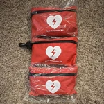 Set Of 3 Portable Red First Responder Kit Bags For Emergency Treatment. Fixed Price $80.00.