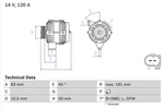 Bosch Alternator For Mercedes CL203 W203 S203 C209 W209 98-10 0986047540. Fixed Price $275.47.