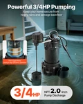 Vevor Submersible Pump, 3/4 Hp, 6000 Gph Cast Iron Sewage/effluent. Fixed Price $161.90.