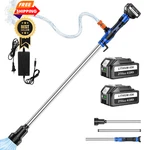Dejunpiool Cordless Stick Water Transfer Pump With 2X4.0AH 21V Blue Black. Fixed Price $139.99.